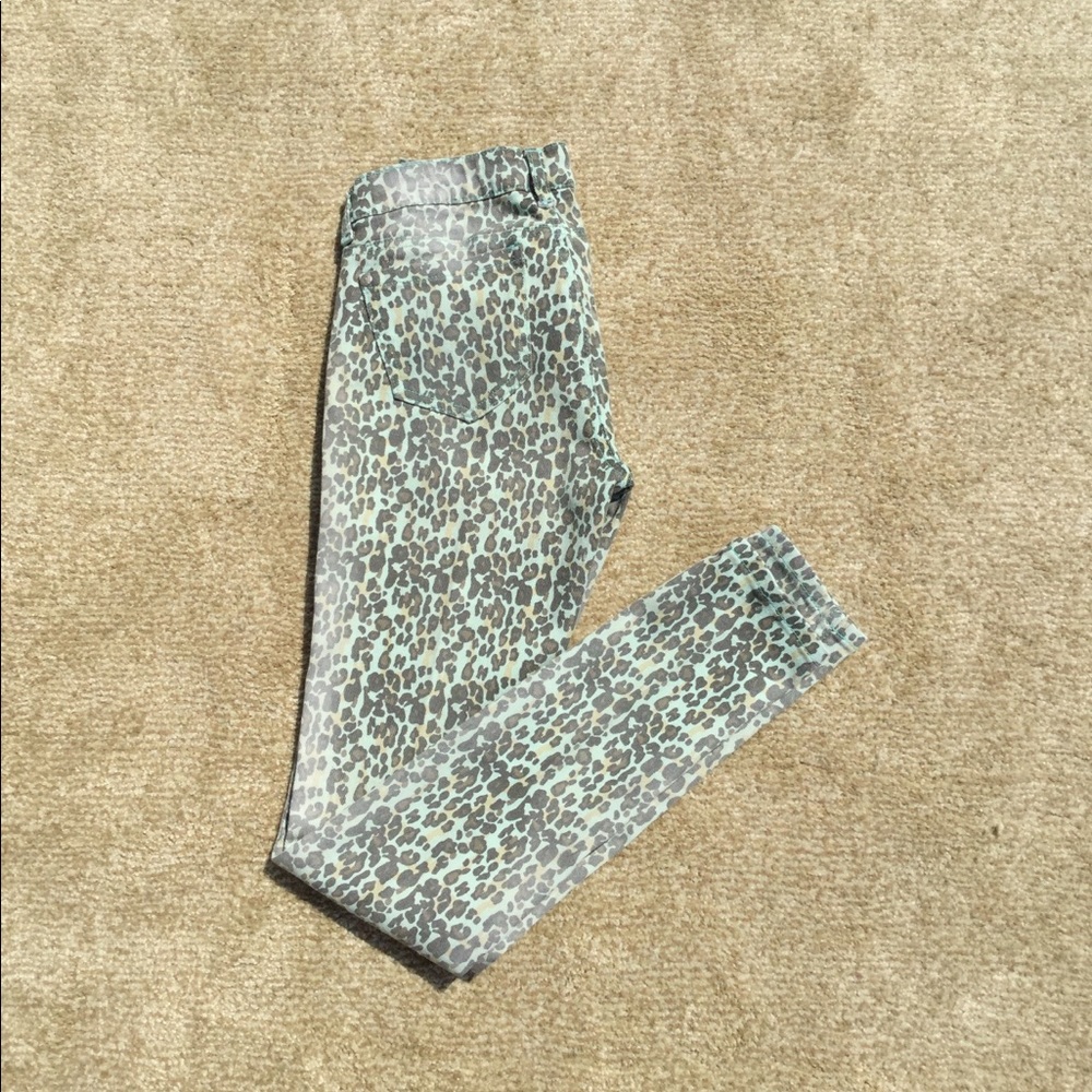 Seafoam Green and Gray skinny jeans